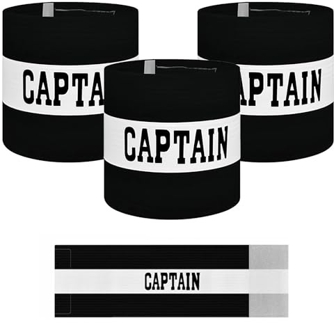 YARDPOEM Captain Armbands Soccer 3-Pack | Adjustable Breathable Leader Arm Band for Football Rugby Basketball Sport Accessory for Youth Adults Kids Junior Boys (Black)