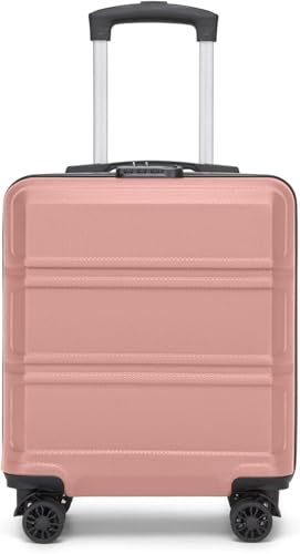 Kono Maleta Cabina Pequeña 45x35x20 cm ABS - Equipaje de Mano Ligero y Rígido con 4 Ruedas 360° y Candado TSA para Viajes(Rosa Oro)