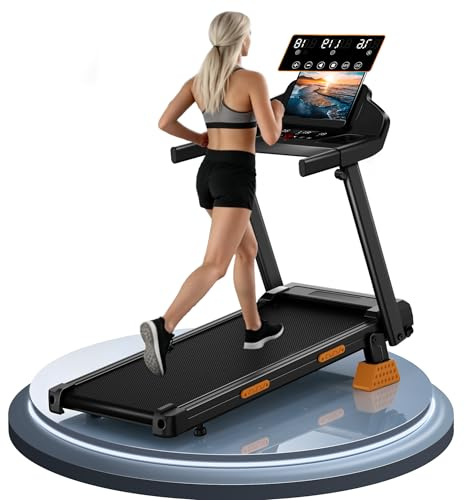UMAY Tapis Roulant Salvaspazio con Inclinazione 15%, Tapis Roulant Elettrico 12KM/H, Tapirulan Pieghevole da Casa con Motore da 3.0 HP e Display LED, Carico Massimo 136KG