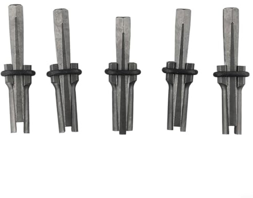 5 Piece 18mm Stone Splitting Wedge Set for Rock, Granite and Concrete, High Hardness Steel Hand Tool with Heat Treatment