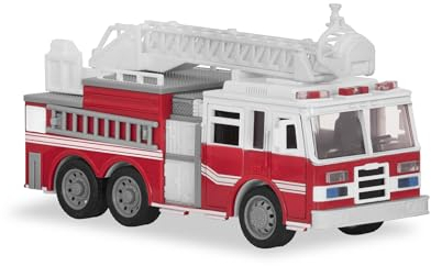 Driven Micro Feuerwehrauto 19 cm mit ausfahrbarer Leiter, Lichtern und Tönen – Feuerwehr Spielzeugauto mit Geräuschen, Funktionen – Spielzeug LKW ab 3 Jahren
