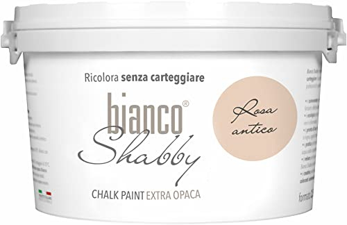 bianco Shabby® Rosa antico kritfärg vattenbaserad för alla ytor, lätt att arbeta med utan dålig lukt – Chalk Paint Extra Matt (2,5 liter)