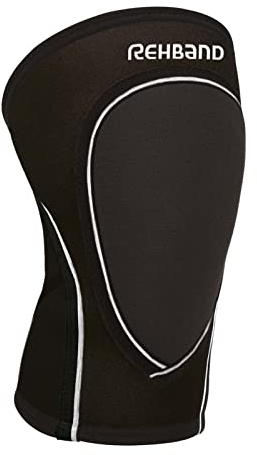 Rehband Knieschoner Volleyball & Handball für Damen & Herren, Knieschützer aus Neopren 3mm, komfortabel & enganliegend, Handball Knieschützer, Farbe:Schwarz, Größe:L