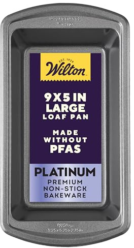 Wilton Platinum Non-Stick 9 x 5 in Loaf Pan, Cold-Rolled Steel Bakeware, Made without PFAS, Packaging May Vary