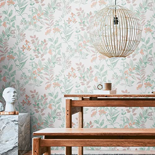 Architects Paper Tapete Floral Bunt Grün Weiß Orange- Architects Paper Arcade 391715 - Vliestapete Blumen - 10,05 m x 0,53 m Made in Germany