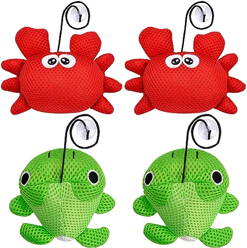 Pipihome Hot Tub Scum Absorber Crab Frog– 4Pcs 3D Honeycomb Hot Tub Scum Absorber for Spa Hot Tub, Reusable Oil Absorbing Sponge for Spa, Hot Tub Sponge for Scum, Hot Tub Accessories