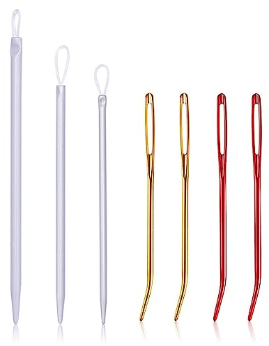 Wollnadel zum Vernähen Häkeln Sticknadeln Stumpf Wollnadeln Stopfnadeln mit Großem Öhr Garnnadel Gebogene Nähnadel für Wolle