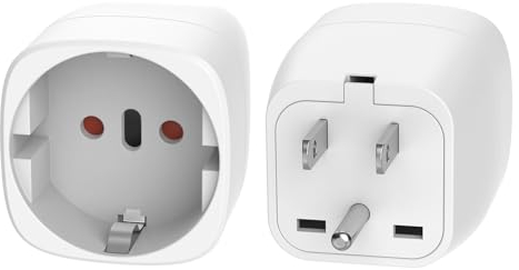 Clomnpe 2 Piezas Adaptador Enchufe USA, Adaptador Enchufe Español/Europeo a Americano, Pequeño y Fácil de Usar, Tipo C/E/F a Tipo B para EEUU, Canadá,México,Colombia, Turistas Internacionales-Blanco
