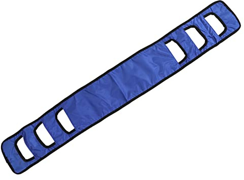 Senior sängöverföring sling nylon breddat äldre lyft vändbälte med vadderat handtag, överför amningssele för säng, rullstol, bil (blå)