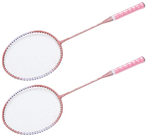 Raqueta de Bádminton, Juego de Bádminton de Aleación de Hierro Profesional Deportivo con Bolsa de Almacenamiento, Juego de Bádminton Rosa Ligero para Exteriores, Patio Trasero, Juegos, Principiantes