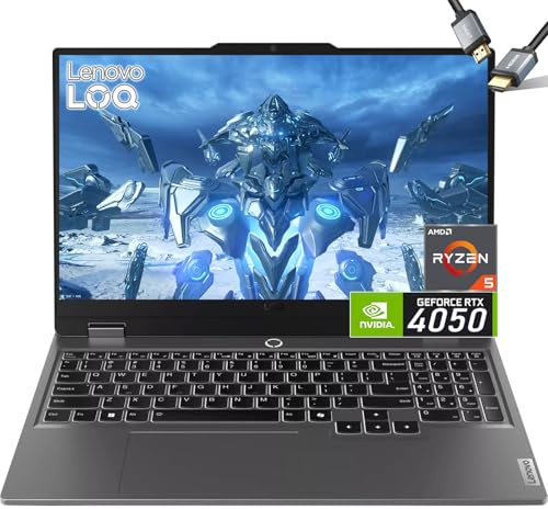 Lenovo -LOQ RTX 4060 Gaming Notebook - AMD Ryzen 7 7435HS Beat i7-12650H - 15.6 G-SYNC IPS Display - Windows 11 - Tastatur mit Hintergrundbeleuchtung - Gamer Computer 2024 (64GB DDR5 RAM |