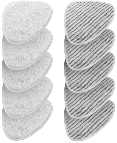 10 Piezas para Vileda Steam Recambio Vapor Kit, uego de 10 fundas de repuesto para mopa a vapor Vileda Steam y Vileda Steam Plus(5 almohadillas originales + 5 almohadillas de lijado)