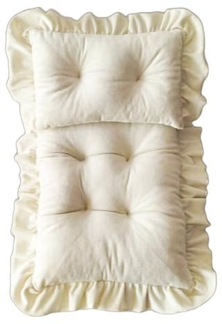 2 Piezas Recién Nacidos Fotografía Almohada Y Colchón De Algodón Suave Para Bebés Props Reutilizables Herramienta Asistencia Estudio Densidad Fotografía