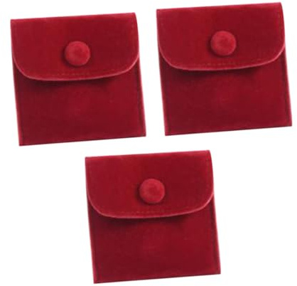 LOORGVEL Bolsa de Joyería Paquete de 3 Piezas de Tela y Cierre Fácil para Almacenamiento de Collares y Anillos Adecuado para Bodas y Uso Diario Uso Diario
