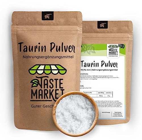 1 kg Taurin Pulver – GRÖSSENAUSWAHL – Ohne Zusatzstoffe – 99,9% Rein – Muskelaufbau – Aminosäuren Pulver