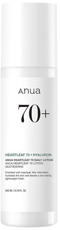 ANUA Heartleaf 70 Tägliche Linderungslotion 6,76 Unzen, sanfte Feuchtigkeitslotion, die die Hautbarriere stärkt