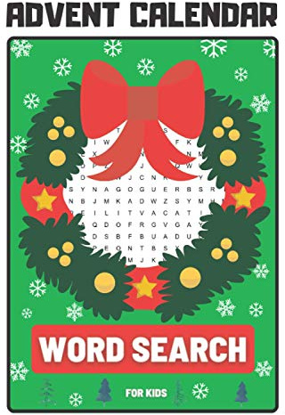 Advent Calendar Word Search: Puzzle Book Countdown To Christmas For Kids Activity Holiday Large Print