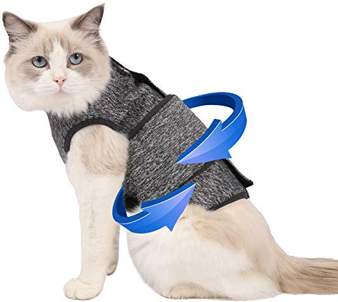 Coppthinktu Cat Anxiety Jacket, Anxiety Vest for Cats, Cat Anti Anxiety Vest, Shirt for Cat, Cats Calming Wrap Vet Recommended Calming Solution Vest for Fireworks, Travel, Separation