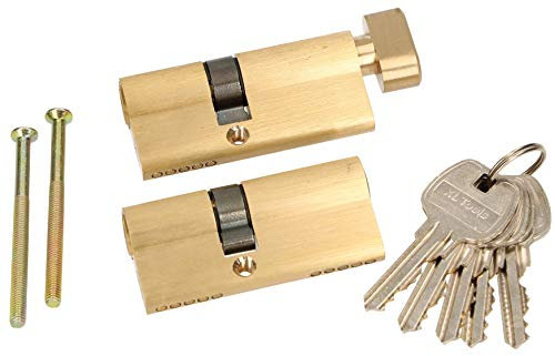 KOTARBAU Lot de 2 cylindres profilés à fermeture identique 30 x 40 mm avec bouton de fermeture