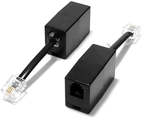 (2 unidades) RJ9 a RJ11 Adaptador, hembra RJ9 (4P4C) Jack a macho RJ11 (6P4C) Plug