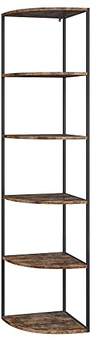 Vicco Eckregal Wandregal Holzregal Regalsystem Aktenregal Ordnerregal Hochregal Regal Aufbewahrung Home-Office Wohnzimmer Wohnzimmerregal (Eckregal 5 Ebenen)