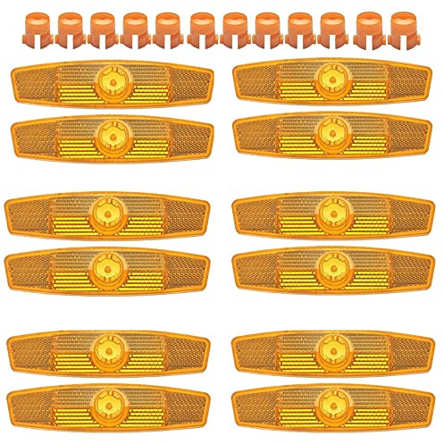 Réflecteurs pour Rayon Vélo, 12 Pièces Réflecteur de Rayons de Vélo Catadioptre Vélo D'avertissement Roue Lumières pour Accessoire de Sécurité de Conduite de Nuit de Roue de Vélo(orange jaune)