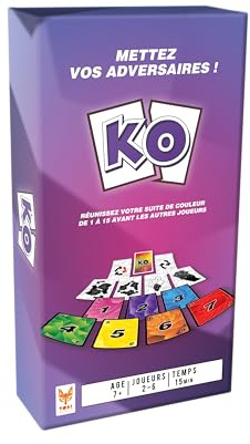 Topi Games | KO | Jeu de Cartes Stratégique et Rapide | Bluff et Tactique pour Éliminer ses Adversaires | Jeu de Société Familial ou Entre Amis Addictif | 2-6 Joueurs | 15 Min |Idée Cadeau Dès 4 Ans +