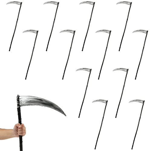 Faux d'Halloween Deluxe – Lot de 12 – 5 pièces – Accessoire de faux à visser – Faucheuse