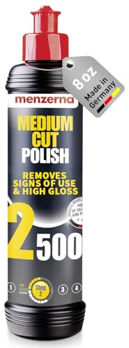 menzerna Medium Cut Polish 2500 I Abrasive Polishing Compound for Medium Scratches and Signs of Use I Buffing and Polishing Compound for Scratch Repair & a Glossy Finish I Silicone Free I 8 fl oz.