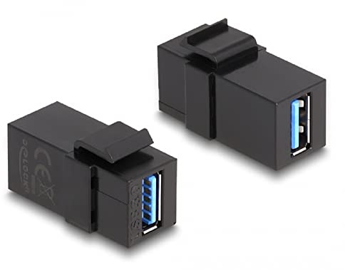 Delock Keystone Module USB 3.0 A Female to USB 3.0 A Female Black