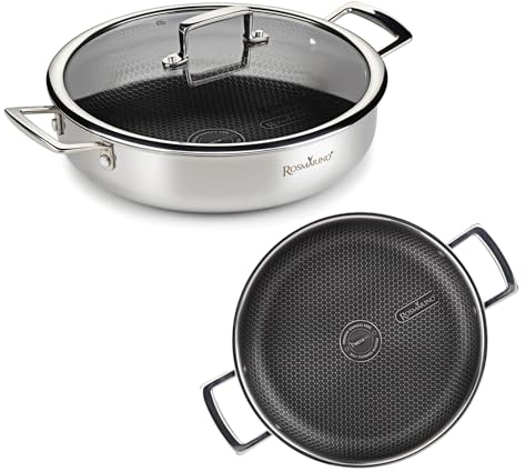 ROSMARINO HexaPRO Gourmet Topf 28cm, Fortschrittliche Technologie, Edelstahl