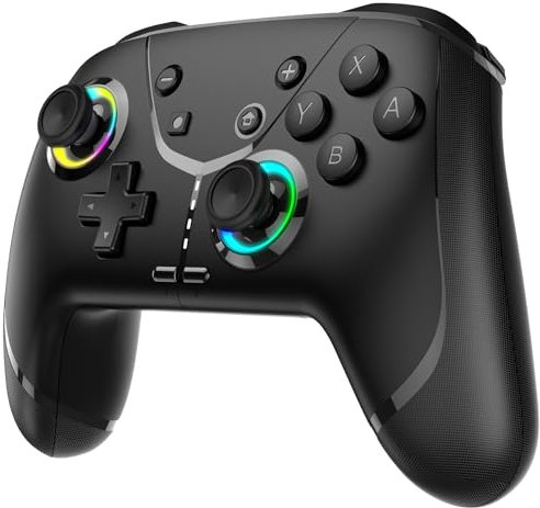 Switch Wireless Controller, Game Controller, Switch Pro Gamepad, 4 Vibration Modes, 3 Turbo Modes, Compatible iPhone/Android/Phone/PC/Steam/iOS/iPad/TV with Programming/Turbo/Motion/Wake-up/RGB