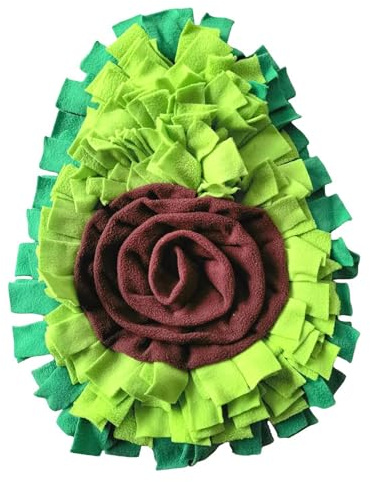 Ferret Cats Snuffle Mat Fleece Foraging Mats Interactive Feeding Toy Small Animal Rabbit Guinea Pig Rat Hamster Anti Slip Treat Dispenser Slow Feeder (Avocado)
