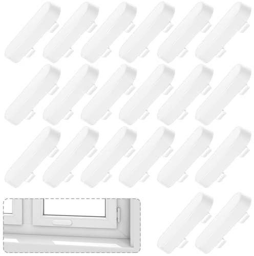 Lot de 20 couvercles de trous d'évacuation d'eau, couvercles de ventilation de fenêtre, capuchons de drainage de fenêtre, capuchons d'extrémité de rebord de fenêtre (blanc)