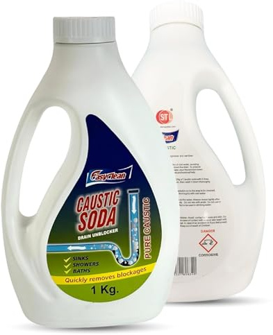 Powerful Caustic Soda Drain Cleaner | Effective Clog Remover, Industrial Strength Formula, Fast Action (1 KG)