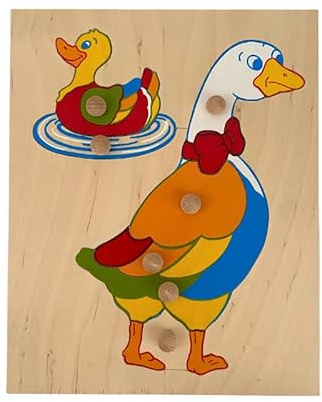 Puzzle Oca in Legno Montessori – Gioco Educativo ad Incastro con Elementi Animali, Stimola Logica e Motricità, Regalo per Bambini 3-6 Anni