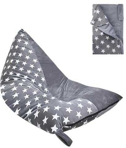 Poltrona a Sacco Per Bambini, Borsa Portaoggetti Per Giocattol Peluche, Pouf Imbottito Per Poltrona a Sacco, Bean Bag Portaoggetti Per Giocattoli per Organizzare Giocattoli e Vestiti (Stelle)