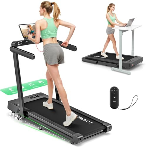VANNECT Cinta de Correr con Inclinación, 1-14Km/H Cinta de Andar con Magnético Control Remoto, 3.0 HP Walking Pad con Pantalla LED, No Requiere ensamblaje, Capacidad de 180 kg