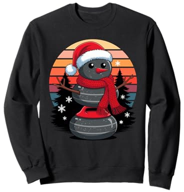 Navidad Muñeco De Nieve Curling Piedra X-Mas Curler Sudadera