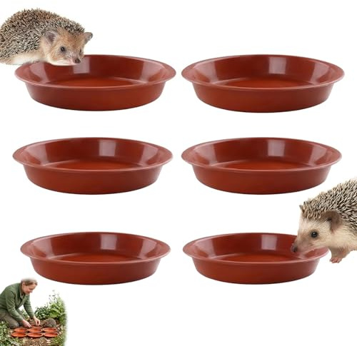 Hedgehog Feeding Station, Hedgehog Bowl and Hedgehogs House Set of 6, Cat Proof Design with Heavy Base, Outdoor Feeding Solution for Garden Wildlife