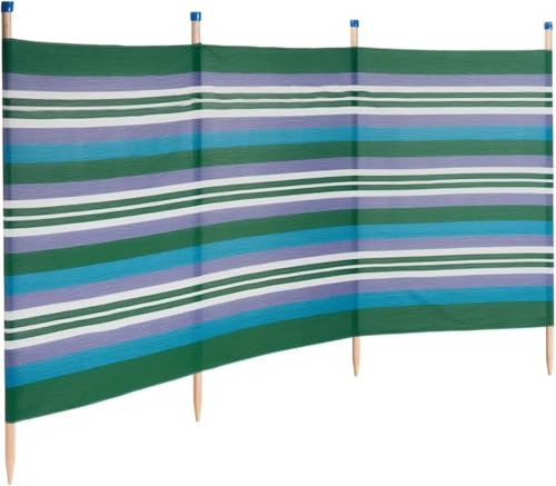 WILLSON DIRECT - Green Windbreak Garden Panel - Privacy Shelter for Camping and Beach Use - Heavy Duty Weather Resistant Caravan Wind Break Fence - Outdoor Garden Patio Screen & Strong Poles