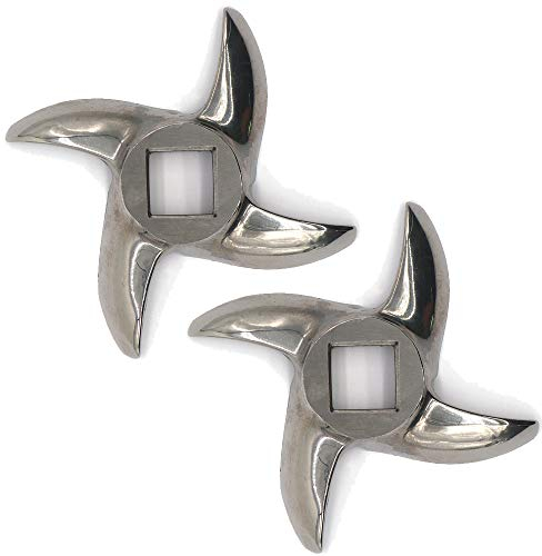 2 Pcs #12 Meat Grinder Blade Stainless Steel Knife Cutter Replacement for Grinders, Please check the size and shape