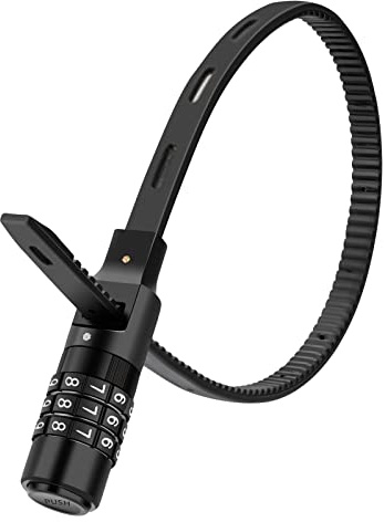 ROCKBROS Steel Core Security Zip Tie Lock Multi-Use, 3-Digit Combination Resettable Cable Lock for Bike Helmet, Stroller, Refrigerator, Liquor Cabinet, & Outdoor Gear - Weather-Resistant