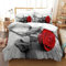 TULTOAP 3D Rot Rose Bedruckte Bettwäsche Sets, Romantische Rose Blume Bettbezug Rose Bettwäsche für Mädchen Erwachsene Schlafzimmer Dekoration (Rose 5,135 x 200 cm)