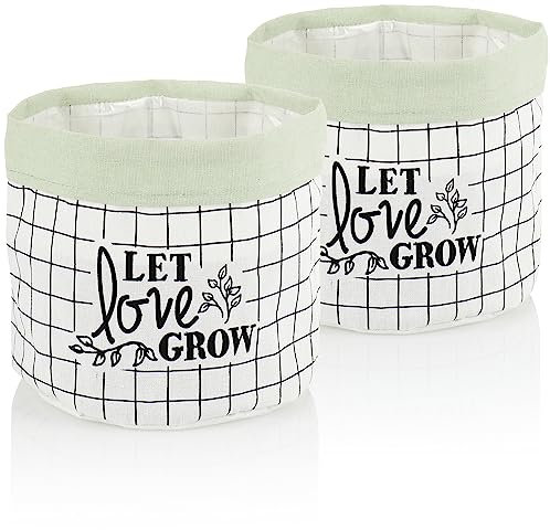 com-four® 2x macetero - caja de almacenamiento para cosméticos, juguetes, ropa, toallas - cesta de almacenamiento para el baño, pasillo, habitación de los niños - organizador (2 partes - verde claro)