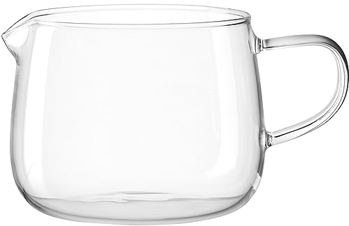 LEONARDO 077391 Tè per Te - Jarra de leche (cristal de borosilicato, con asa y boquilla, hecha a mano, altura 7 cm, diámetro de 9,7 cm, contenido 350 ml, apto para lavavajillas, 1 jarra de leche
