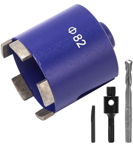 Corona Diamante Perforadora 82 mm+Adaptador M16 SDS-Plus+Broca de Centrado+Cuña de Extracción,Broca de Sierra de Agujero,Diamond Core Drill para Hormigón,Cemento,Ladrillo,Piedra,Pared
