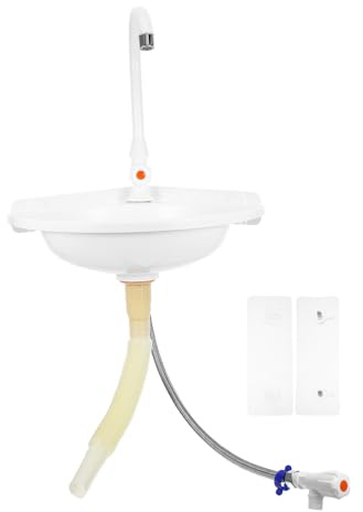 SEWACC Lavamanos: Lavabo pequeño de pared para baño - Lavabo de esquina para baños pequeños, balcones y lavaderos.