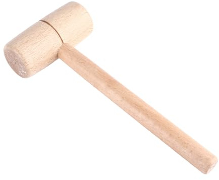 Martillo de mazo de madera para carpintero, herramienta de mano para carpintería, cabeza redonda de madera maciza de haya, bricolaje