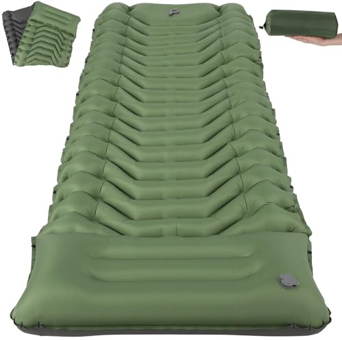 HAUSPROFI Inflating Sleeping Pad for Camping, UltraLight Inflatable Sleeping Mat with Built-in Foot Pump, Waterproof, Portable, Camping Mattress for Outdoor Camping, Backpacking, Hiking